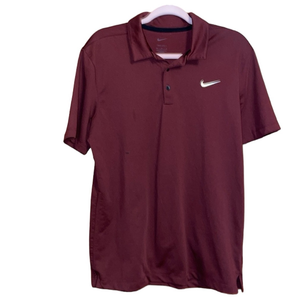 •NIKE•MEN'S MAROON FOOTBALL POLO COLLAR SHIRT SIZE MEDIUM